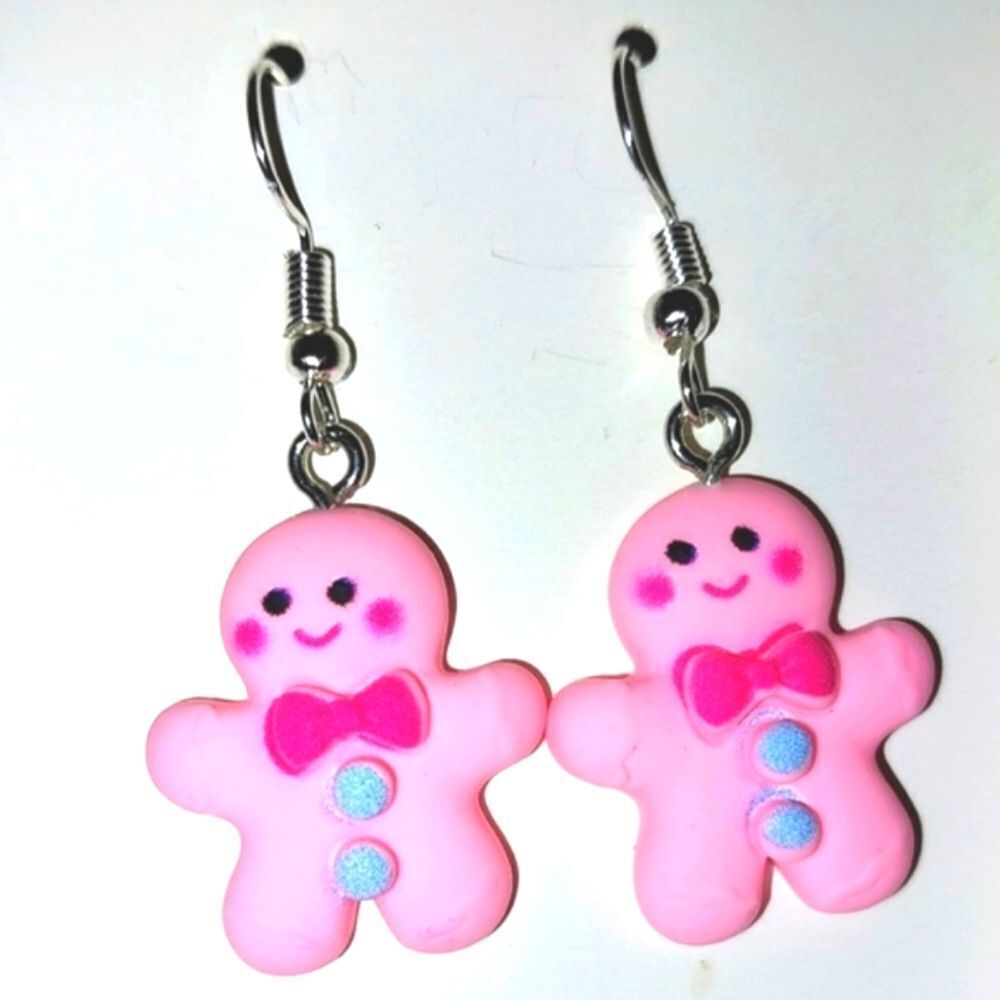 Super cute Handmade festive gingerbread holiday earrings